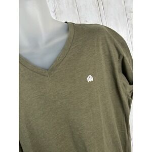 Men's Into The AM V-neck T-shirt Size XL Olive Green